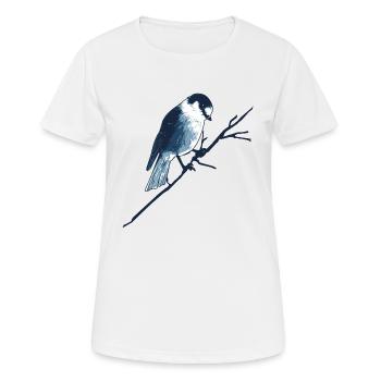 Moineau sur branche - T-shirt respirant Femme - blanc - Devant - AI Model Female 172 dark (172cm)