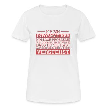 "Computer Scientist Solve Problems | Computer Science" - Women's Breathable T-Shirt - white - Front - AI Model Female 172 dark (172cm)