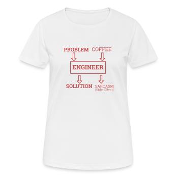"Engineer Sarcasm | Engineer" - Women's Breathable T-Shirt - white - Front - AI Model Female 172 dark (172cm)