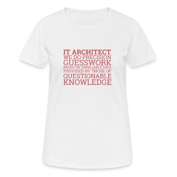 « Devinettes d’architectes informatiques | Architecture informatique » - T-shirt respirant Femme - blanc - Devant - AI Model Female 172 dark (172cm)