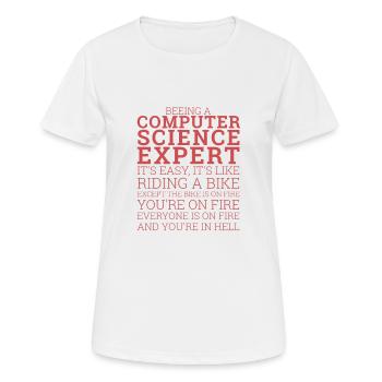 « Expert en informatique | Informatique » - T-shirt respirant Femme - blanc - Devant - AI Model Female 172 dark (172cm)