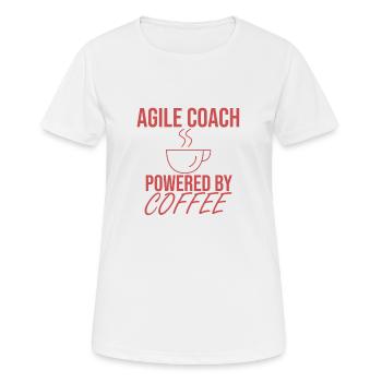 « Agile Coach Coffee | Agile » - T-shirt respirant Femme - blanc - Devant - AI Model Female 172 dark (172cm)
