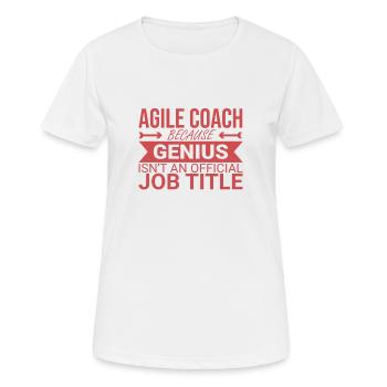 « Agile Coach Genius | Agile » - T-shirt respirant Femme - blanc - Devant - AI Model Female 172 dark (172cm)