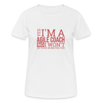 « Agile Coach Work | Agile » - T-shirt respirant Femme - blanc - Devant - AI Model Female 172 dark (172cm)