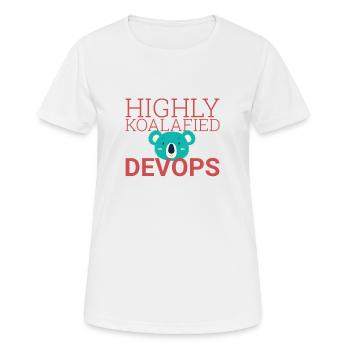 "DevOps Koalafied | Softwareentwicklung" - Frauen T-Shirt atmungsaktiv - Weiß - Vorne - AI Model Female 172 dark (172cm)