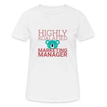 « Directeur Marketing Koalafied | Marketing » - T-shirt respirant Femme - blanc - Devant - AI Model Female 172 dark (172cm)