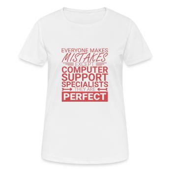 "Computer Support Specialist Perfect | IT Support" - Women's Breathable T-Shirt - white - Front - AI Model Female 172 dark (172cm)