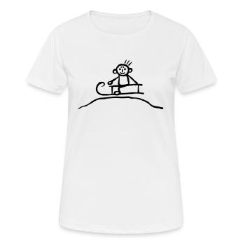 Schlitten fahren - Frauen T-Shirt atmungsaktiv - Weiß - Vorne - AI Model Female 172 dark (172cm)