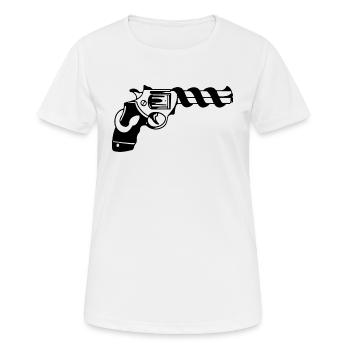 Pistolet revolver - T-shirt respirant Femme - blanc - Devant - AI Model Female 172 dark (172cm)