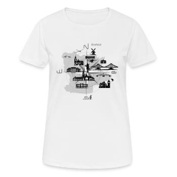 boussole Krefeld, Krefeld - T-shirt respirant Femme - blanc - Devant - AI Model Female 172 dark (172cm)