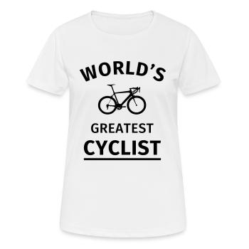 World's Greatest Cyclist - Frauen T-Shirt atmungsaktiv - Weiß - Vorne - AI Model Female 172 dark (172cm)