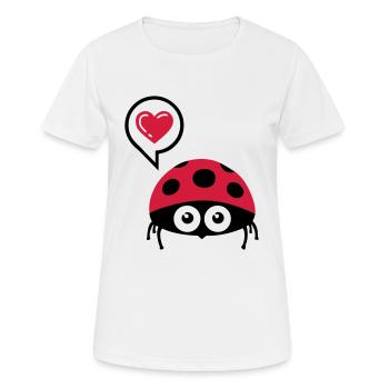 Marienkäfer (ladybug) 02.2 - Frauen T-Shirt atmungsaktiv - Weiß - Vorne - AI Model Female 172 dark (172cm)
