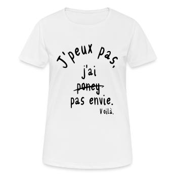 J'ai pas envie - T-shirt respirant Femme - blanc - Devant - AI Model Female 172 dark (172cm)