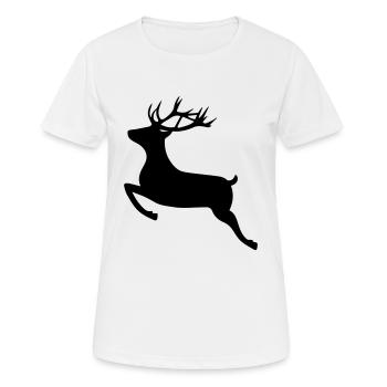Jumping Deer - Frauen T-Shirt atmungsaktiv - Weiß - Vorne - AI Model Female 172 dark (172cm)
