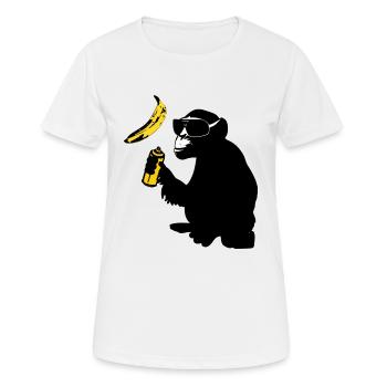 monkey sprayed banana - Women's Breathable T-Shirt - white - Front - AI Model Female 172 dark (172cm)