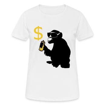 singe pulvérisé signes de dollar - T-shirt respirant Femme - blanc - Devant - AI Model Female 172 dark (172cm)