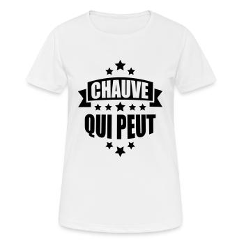 chauve qui peut - T-shirt respirant Femme - blanc - Devant - AI Model Female 172 dark (172cm)