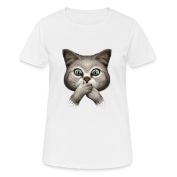 SHOCKING CAT - Women's Breathable T-Shirt - white - Front - AI Model Female 172 dark (172cm)