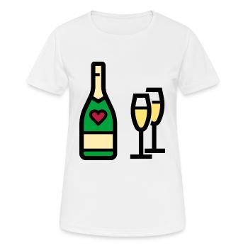 oder Sekt zum Valentinstag - Frauen T-Shirt atmungsaktiv - Weiß - Vorne - AI Model Female 172 dark (172cm)