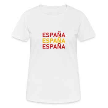 SPANIEN In LANDESFARBEN FLAGGE FAHNE - Frauen T-Shirt atmungsaktiv - Weiß - Vorne - AI Model Female 172 dark (172cm)