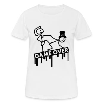 bachelor_party_game_over - Women's Breathable T-Shirt - white - Front - AI Model Female 172 dark (172cm)
