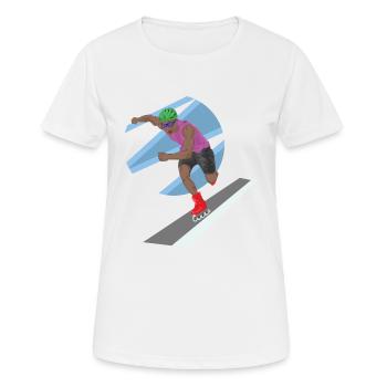 Patin à roues alignées Patinage à roulettes en ligne - T-shirt respirant Femme - blanc - Devant - AI Model Female 172 dark (172cm)
