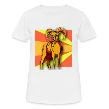 Widder Schafbock Bock Steinbock Schaf Natur Kinder - Frauen T-Shirt atmungsaktiv - Weiß - Vorne - AI Model Female 172 dark (172cm)