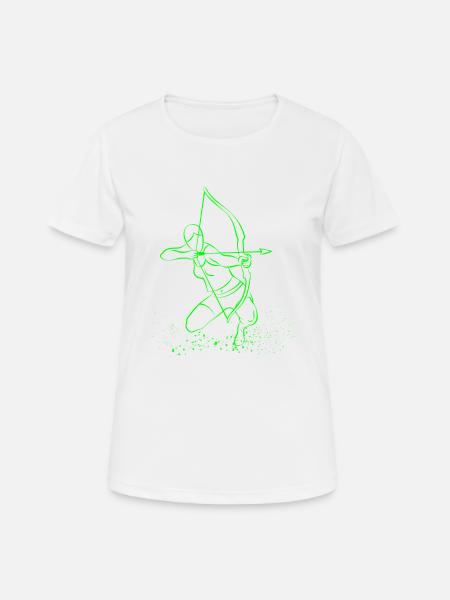 Bogenschießen Sportschießen Bogen Pfeil Frau Girl - Frauen T-Shirt atmungsaktiv - Weiß