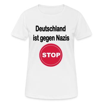 Deutschland gegen Nazis. Anti Nazi Design - Frauen T-Shirt atmungsaktiv - Weiß - Vorne - AI Model Female 172 dark (172cm)