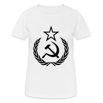 Hammer und Sichel im Ehrenkranz - Frauen T-Shirt atmungsaktiv - Weiß - Vorne - AI Model Female 172 dark (172cm)