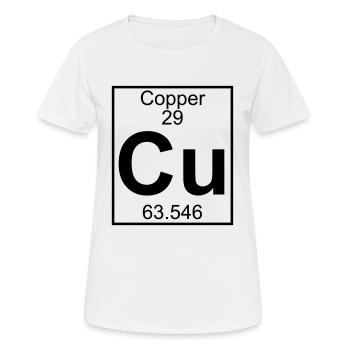 Copper (Cu) (element 29) - Women's Breathable T-Shirt - white - Front - AI Model Female 172 dark (172cm)