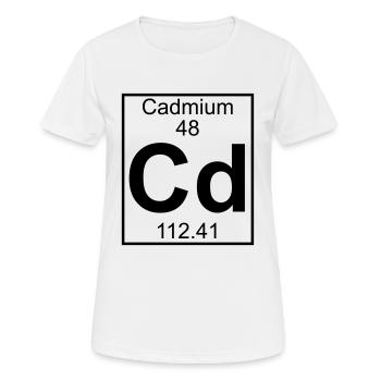 Element 048 - Cd (cadmium) - Full - Frauen T-Shirt atmungsaktiv - Weiß - Vorne - AI Model Female 172 dark (172cm)