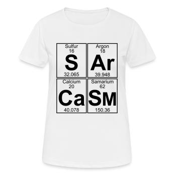 S-Ar-Ca-Sm (sarcasm) - Full - Frauen T-Shirt atmungsaktiv - Weiß - Vorne - AI Model Female 172 dark (172cm)