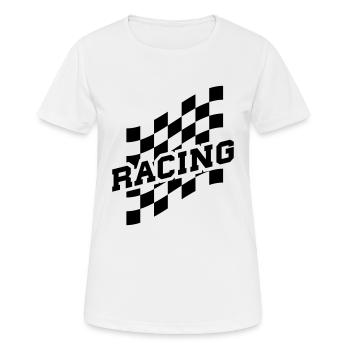 Racing - Frauen T-Shirt atmungsaktiv - Weiß - Vorne - AI Model Female 172 dark (172cm)