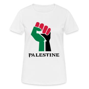 palästinensischen Symbolflagge Palästina - Frauen T-Shirt atmungsaktiv - Weiß - Vorne - AI Model Female 172 dark (172cm)
