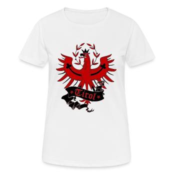 Tirol - Frauen T-Shirt atmungsaktiv - Weiß - Vorne - AI Model Female 172 dark (172cm)