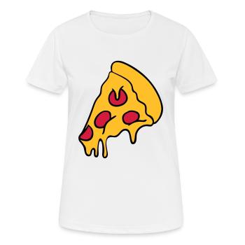 pizza tropfend käse salami stück - Frauen T-Shirt atmungsaktiv - Weiß - Vorne - AI Model Female 172 dark (172cm)