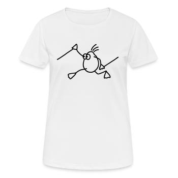 Walking running - Frauen T-Shirt atmungsaktiv - Weiß - Vorne - AI Model Female 172 dark (172cm)