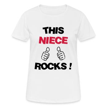 Niece Nichte Nièce Baby Bébé Family - Women's Breathable T-Shirt - white - Front - AI Model Female 172 dark (172cm)