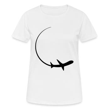 courbe logo cercle rond ligne avion avion mouche p - T-shirt respirant Femme - blanc - Devant - AI Model Female 172 dark (172cm)