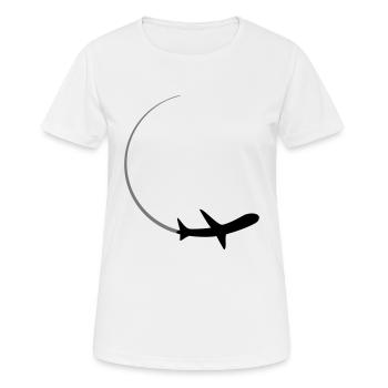 courbe logo cercle rond ligne avion avion mouche p - T-shirt respirant Femme - blanc - Devant - AI Model Female 172 dark (172cm)