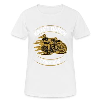 Kraft durch Feinstaub - Frauen T-Shirt atmungsaktiv - Weiß - Vorne - AI Model Female 172 dark (172cm)