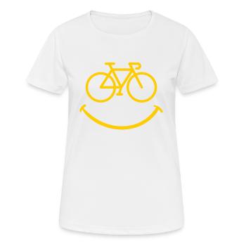 Bike Smile - T-shirt respirant Femme - blanc - Devant - AI Model Female 172 dark (172cm)