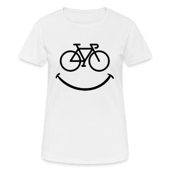 Bike Smile - T-shirt respirant Femme - blanc - Devant - AI Model Female 172 dark (172cm)