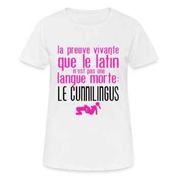 preuve vivante langue morte cunnilingus position - T-shirt respirant Femme - blanc - Devant - AI Model Female 172 dark (172cm)