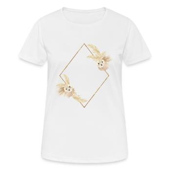 Idée de conception de diamant d'herbe de pampa - T-shirt respirant Femme - blanc - Devant - AI Model Female 172 dark (172cm)
