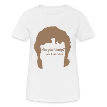 C’est toi qui fais la lecture ? No I am Rudi - T-shirt respirant Femme - blanc - Devant - AI Model Female 172 dark (172cm)