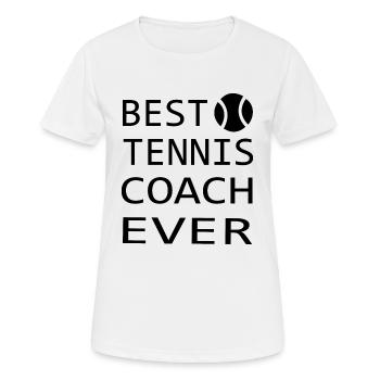 Tennis - Frauen T-Shirt atmungsaktiv - Weiß - Vorne - AI Model Female 172 dark (172cm)