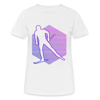 Damen Langlauf Classic Langlauf Skating Langlauf - Frauen T-Shirt atmungsaktiv - Weiß - Vorne - AI Model Female 172 dark (172cm)
