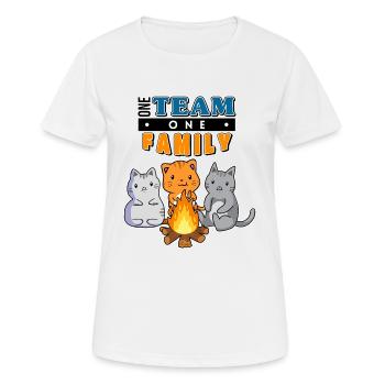 équipe famille chat camping enterrement de vie de jeune fille animal - T-shirt respirant Femme - blanc - Devant - AI Model Female 172 dark (172cm)